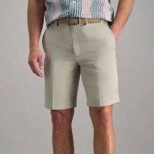 NWT Haggar Mens Sz 40 Cool 18 Performance Shorts Light Beige STRING Wrinkle Free